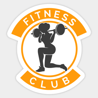 Fitness Club Logo with Woman and Barbell Sticker